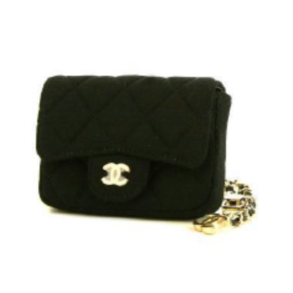 👛 Chanel Jersey Quilted Belt Bag Black - Brand New - Picture 7 of 8